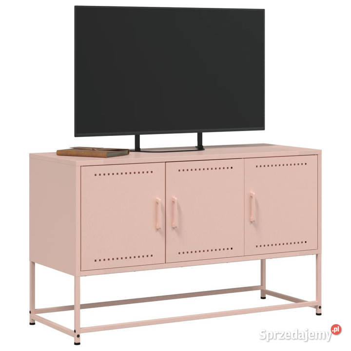 Szafka pod telewizor różowa 1005x39x605 stalowa Meble