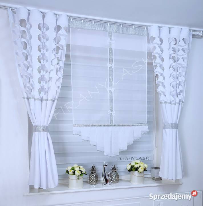 Zestaw do okna panel i zasłony FIRANKI Firany Łomża