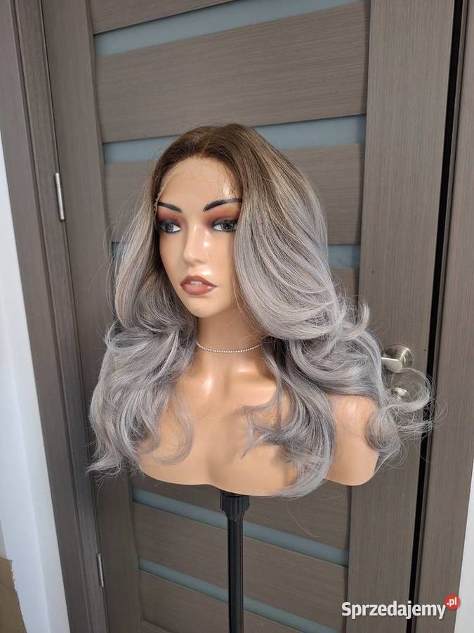 Peruka z koronką w platynowym blond ombre Malbork