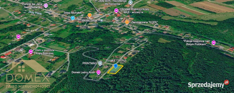 Do sprzedaży działka 1140m2 Głuchołazy Nieruchomości
