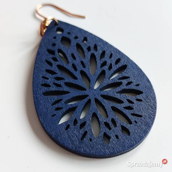 Nowe kolczyki drewniane kropelki Dla kobiet Katowice