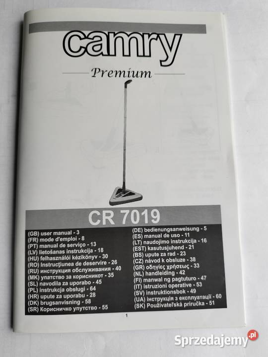 Szczotka Camry CR 7019 typ Kasia akumulatorowa Miotły i zmiotki Gdynia