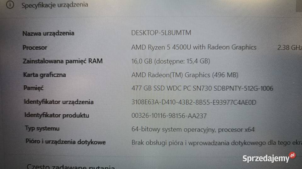 Laptop HP 15seq1125nw śląskie