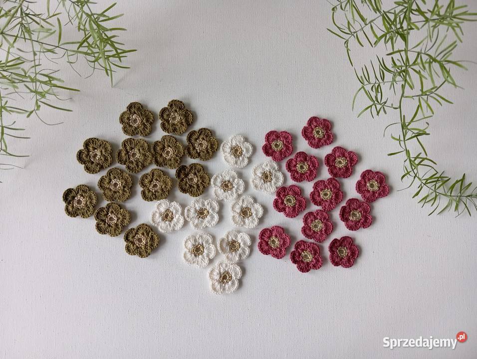 Szydełkowe kwiatuszki 3 Kwidzyn sprzedam