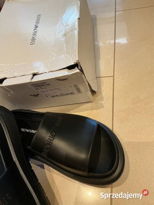 Klapki Męskie Czarne Emporio Armani 44 Nowe Nowa Sól sprzedam