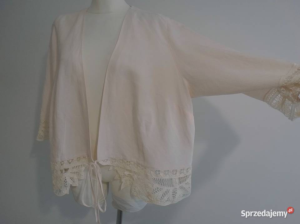 Marynarka Lniana Len Wiskoza Kimono Blezer Łomża
