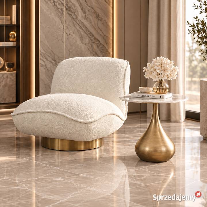 Stolik kawowy glamour Avelia 50x50x53 biały małopolskie