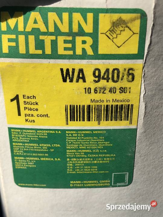 FILTR PŁYNU CHŁODZĄCEGO MANNFILTER WA 9406 Piła
