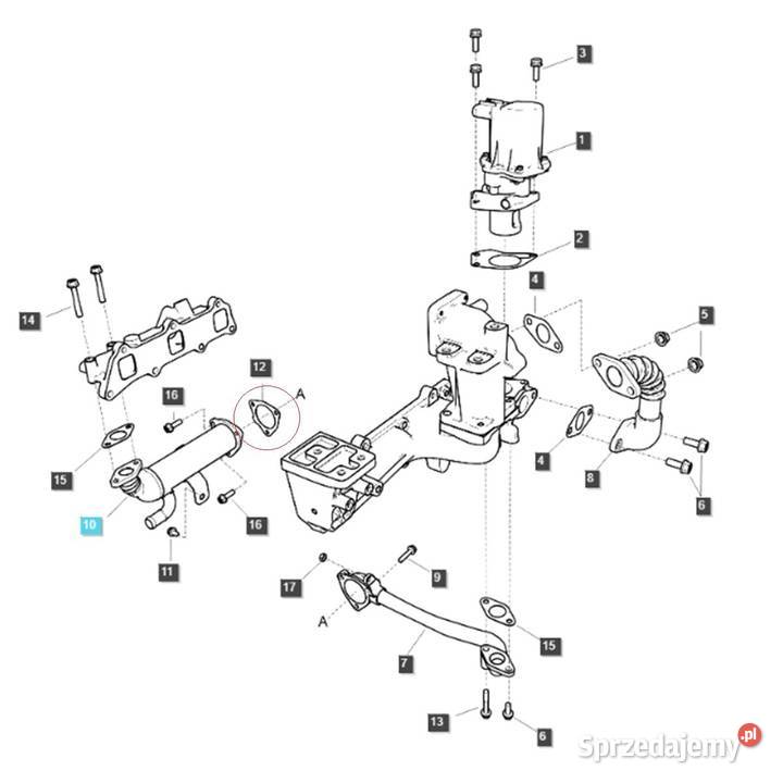 Uszczelka układu EGR LS MT335 LS MT340 LS MT350 Tajęcina