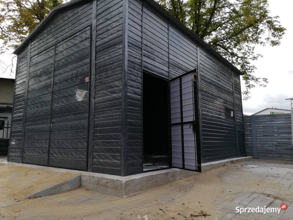 Duża Wiata Hala Garaż Blaszany Grafit OTWARTY Myszków