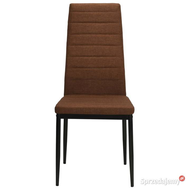 vidaXL Krzesła stołowe 4 brązowe obite tkaniną sprzedam