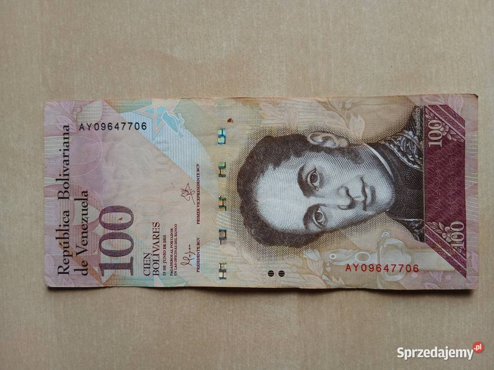 100 bolivares Wenezuela 5 paczek obiegowe Katowice