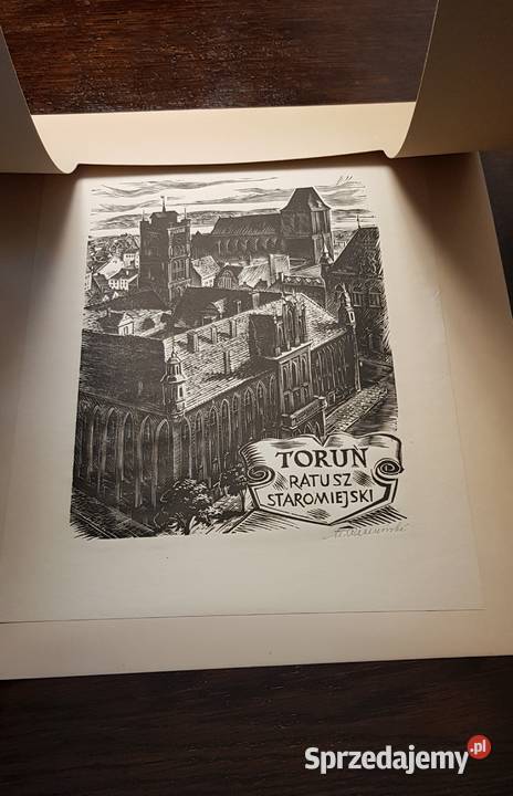 Drzeworyt miasto Toruń St Raczyńskiego Łódź