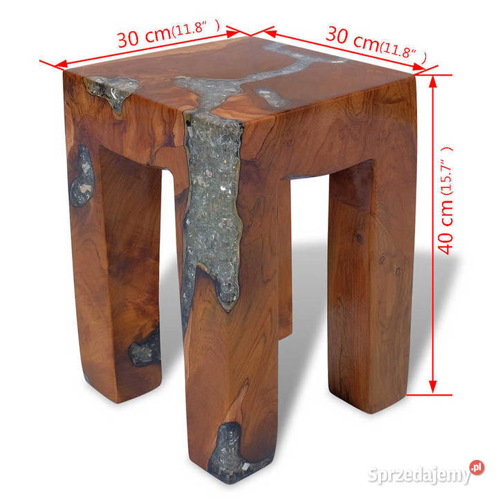 vidaXL Stołek lite drewno tekowe i żywica Warszawa
