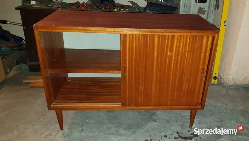 Komoda vintage z drzwiami suwanymi z PRL Piotrków Trybunalski