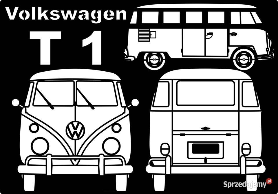 VW T1 Grafika ścienna mdf czarny Świerklaniec