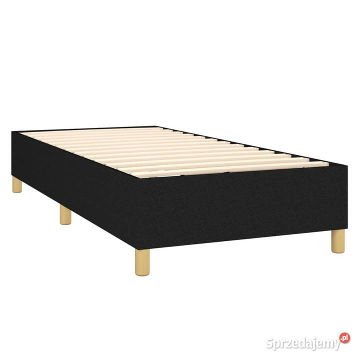 Łóżko kontynentalne z materacem czarne tkanina 128cm sprzedam