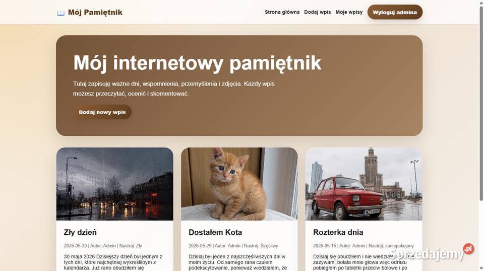 Mój pamiętnik pamiętnik online blog Dębno