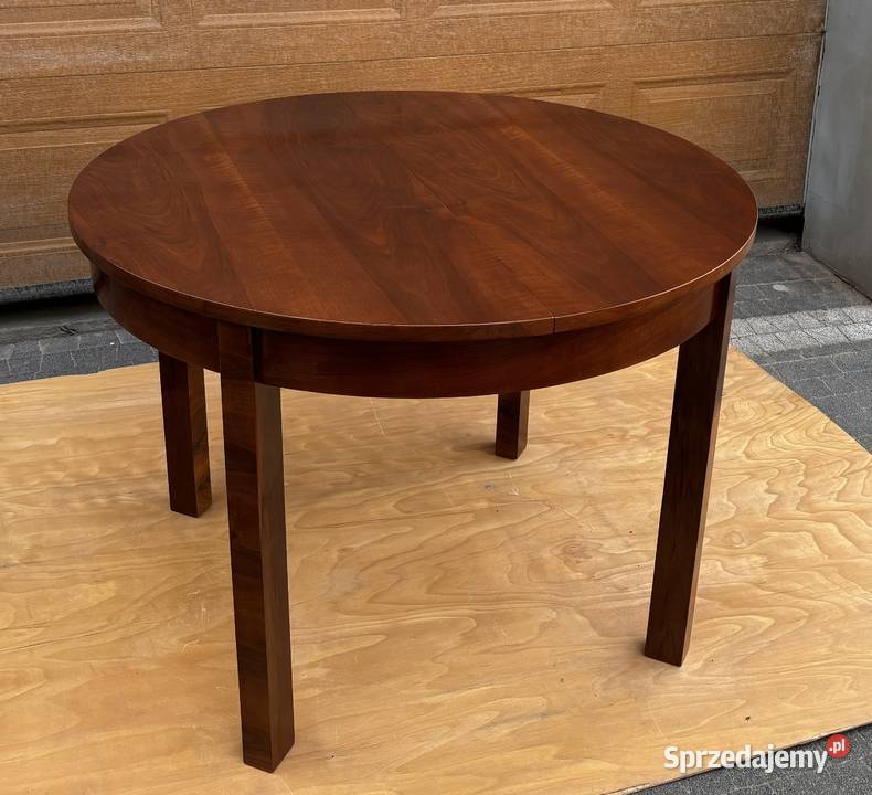 Stół Okrągły Orzech 110 ART DECO Rozkładany Warszawa