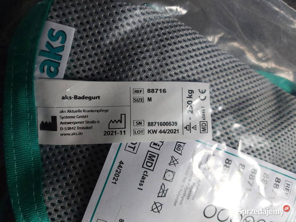 Nowa chusta kąpielowa AKS do podnośnika pacjenta Zawiercie