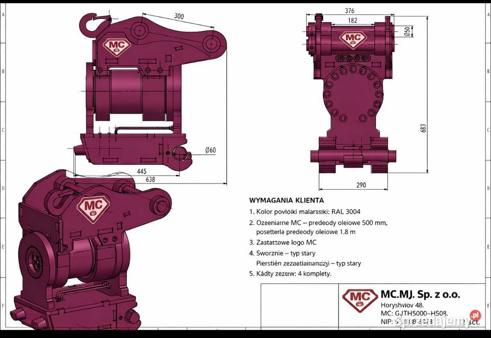 Szybkozłącze uchylne Powertiltt LENHOFF HS08 do Rok produkcji 2026 Biłgoraj