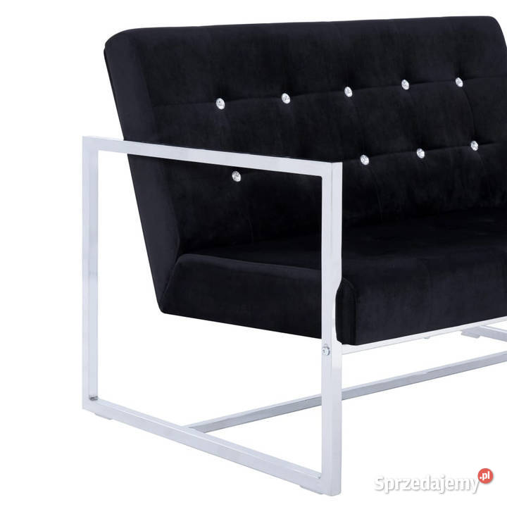2osobowa sofa z podłokietnikami czarna chrom i Sofy i kanapy Warszawa