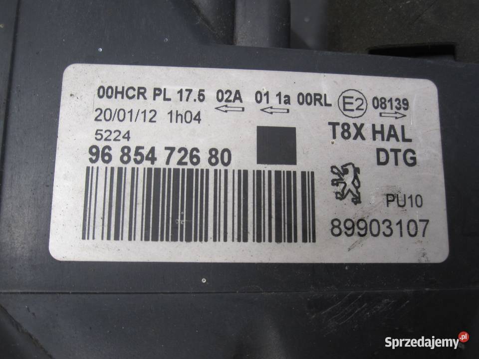 PEUGEOT 3008 I 12r lampa prawy przód 9685472680 Kielce