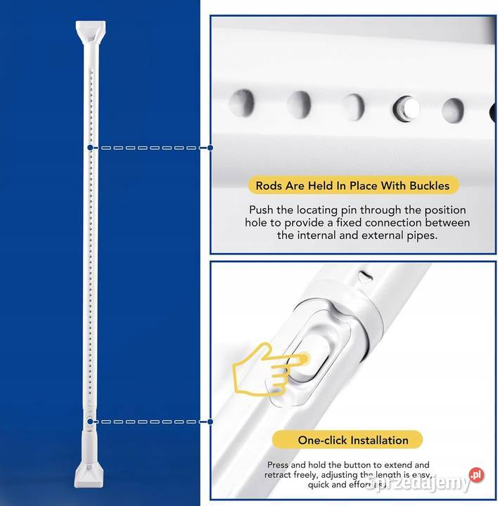 Deconovo Teleskopowy karnisz drążek do zasłony Myszyniec