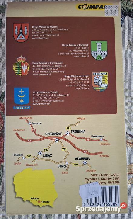 Ziemia Chrzanowska 125 000 plany miast 110 000 ISBN 8389165589 Mapy i przewodniki Kraków