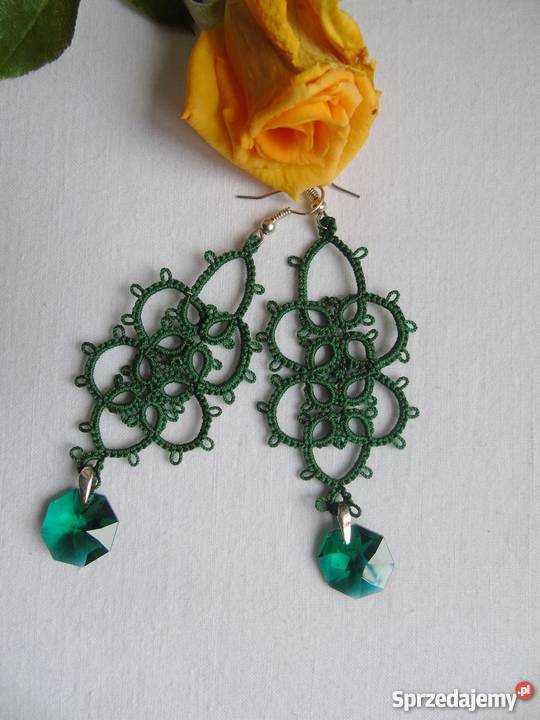 Kolczyki Frywolitkowe Wiśniowa