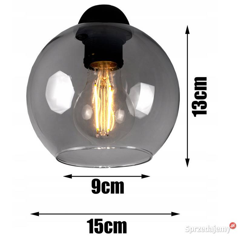LAMPA ŚCIENNA KINKIET SZKLANA KULA METAL podlaskie Choroszcz