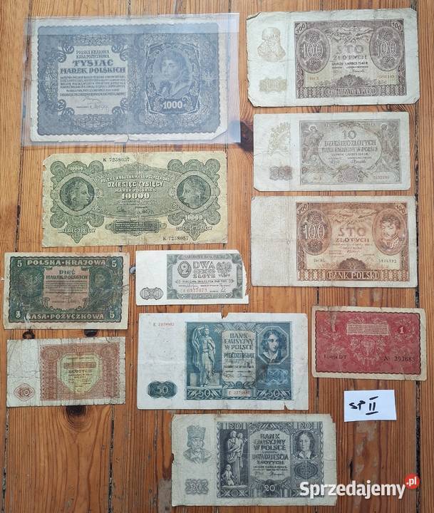 Zestaw Banknotów x11 Stara Polska SPII Numizmatyka Gliwice