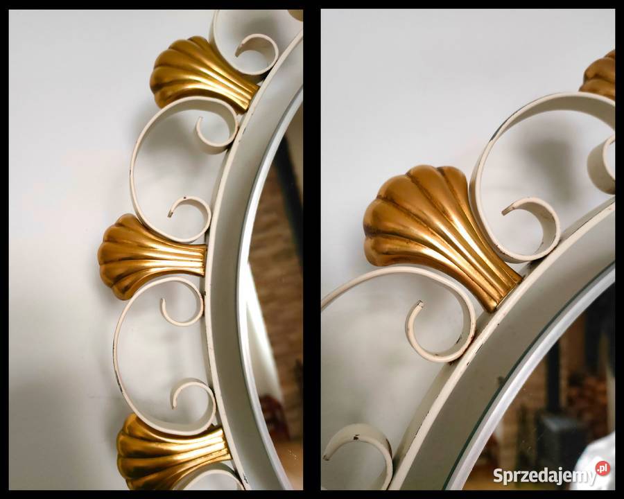 Lustro podświetlane mosiądz E Hillebrand lata 50