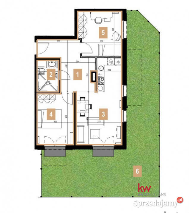Mieszkanie 6513m2 3 pokoje Wrocław 65.13m2