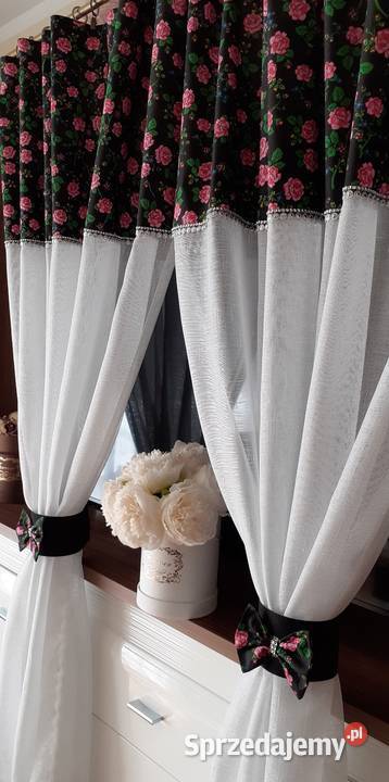 Firanki zasłonki dekoracyjne góralskie róże