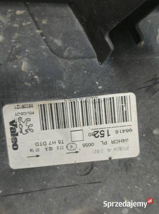 LAMPA PRZÓD PRAWA 9641615280 Peugeot 307 I