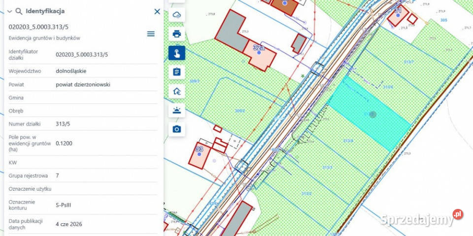 DZIAŁKA BUDOWLANA 12ar Piskorzów gmina Pieszyce