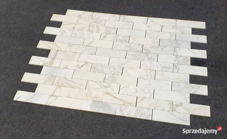 Mozaika Bianco Calacatta matowa Bricks Cegiełka Bielawa