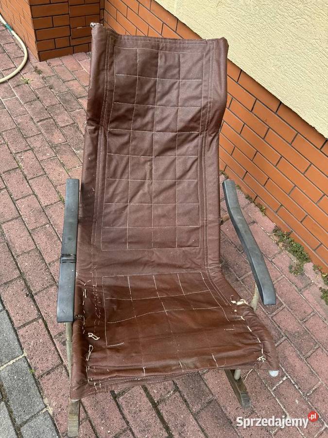 Fotel bujak na biegunach retro PRL vintage art Garwolin
