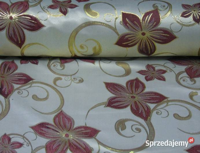 Zasłony pluszowe bordowo złoty kwiat mazowieckie Mława sprzedam