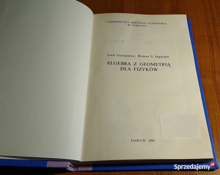 Algebra z geometrią fizyków Lech Górniewicz pomorskie Gdańsk