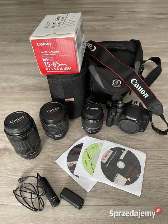 Aparat Canon 500D 3 obiektywy i akcesoria kujawsko-pomorskie Dąbrówka Słupska