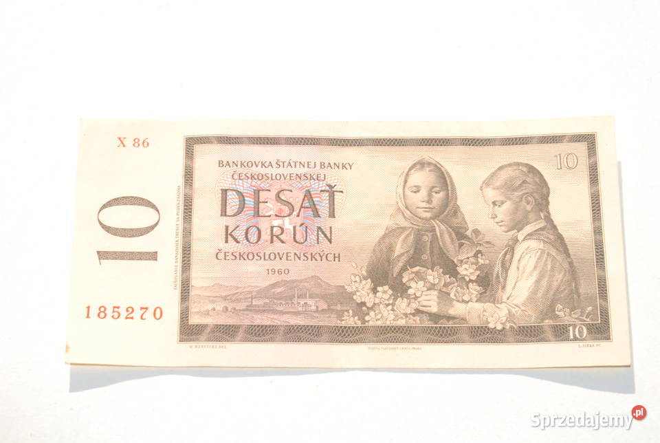 Stary banknot 10 koron Czechosłowacja 1960 antyk