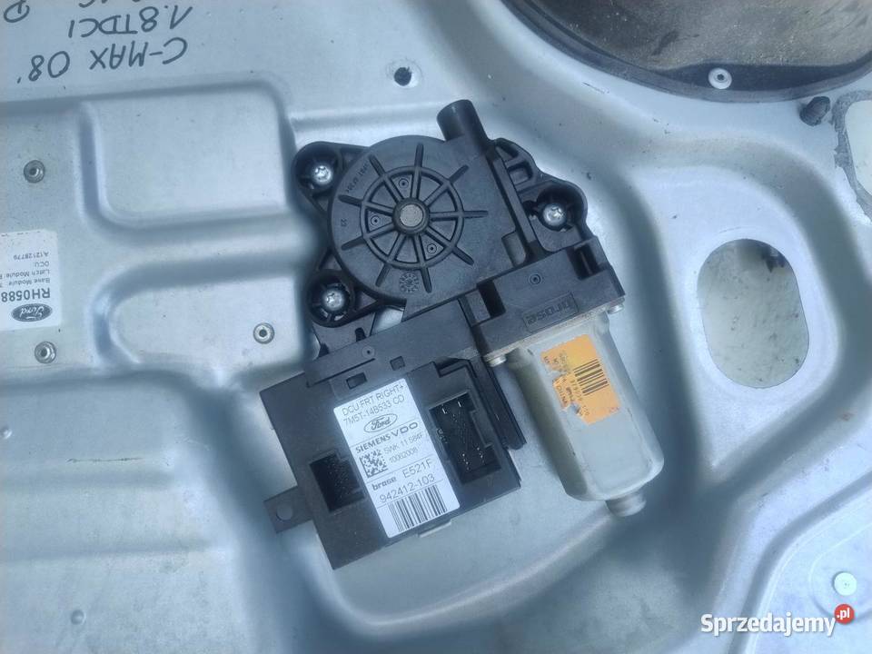 MECHANIZM PODNOŚNIK SZYBY PRAWY PRZÓD FORD C 18 Części samochodowe