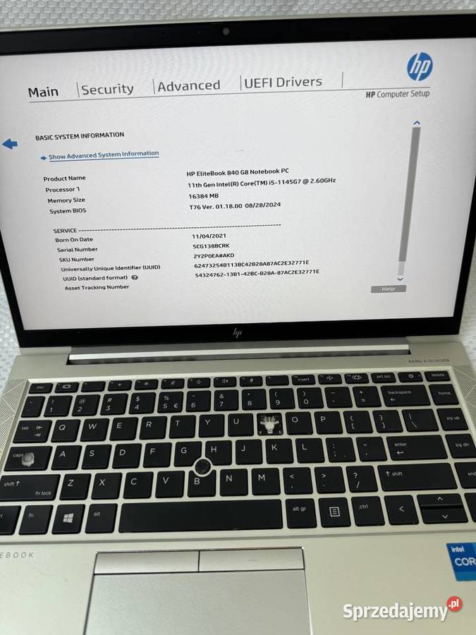 Laptop Elitebook HP 840 G8 i51135G724GHz 16GB małopolskie Kraków sprzedam