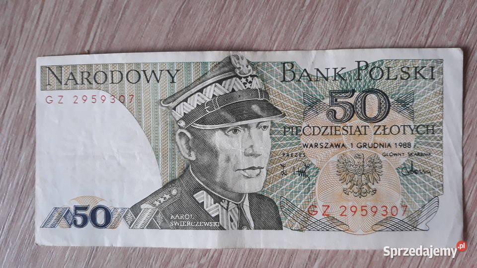 50 złotych 1 XII 1988 r seria GZ Konin sprzedam