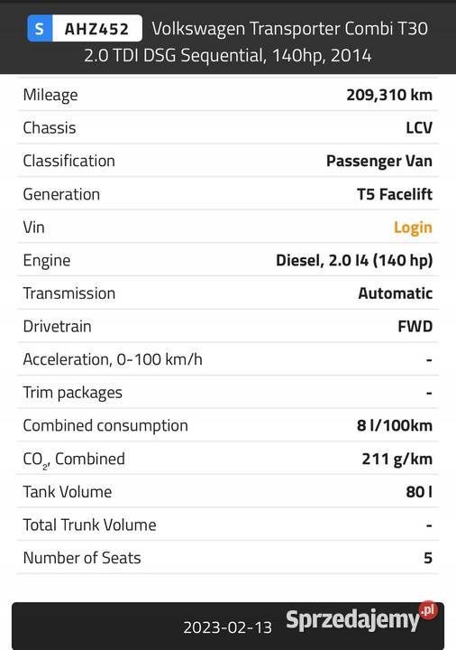 SILNIK VW Transporter T5 20 TDI 140 osobowe Chełm