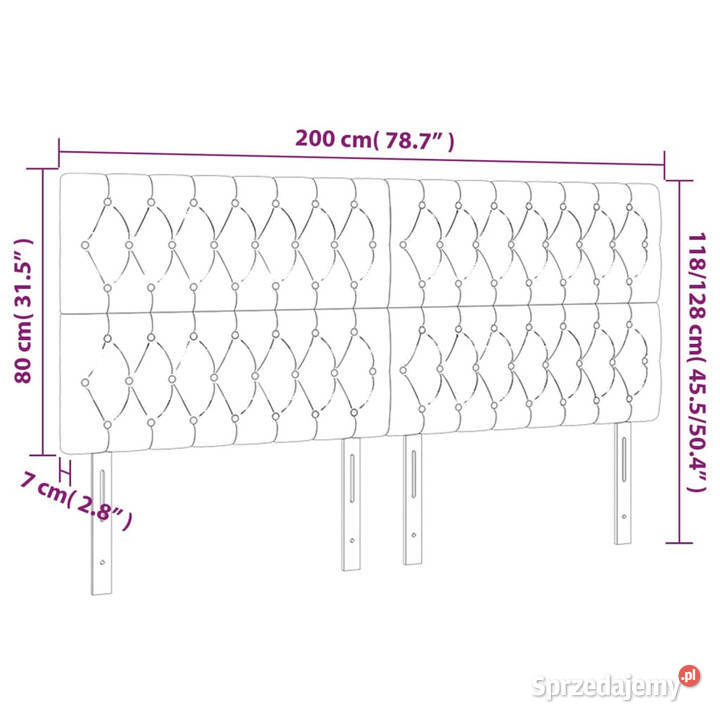 Zagłówek do łóżka z LED taupe 200x7x118128 Ramy i stelaże Warszawa