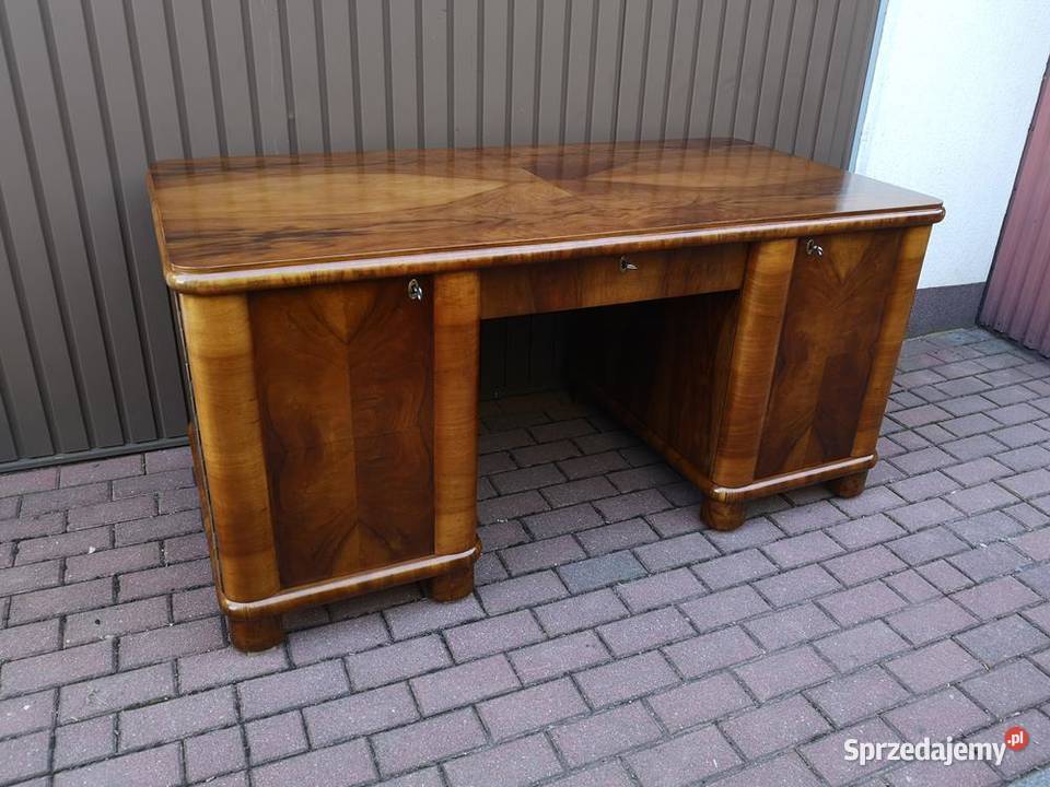 Biurko ARTDECO Orzech Stare Antyk Dwustronne Meble Swarzędz