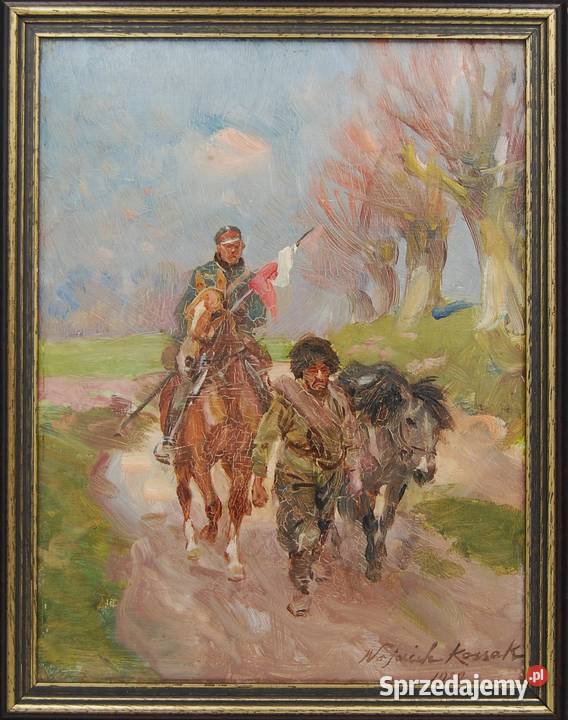 Wojciech Kossak 1856 1942 obraz Kozak i żołnierz wielkopolskie Poznań